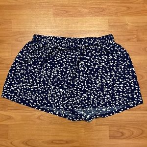 Blue Floral Flowy Shorts